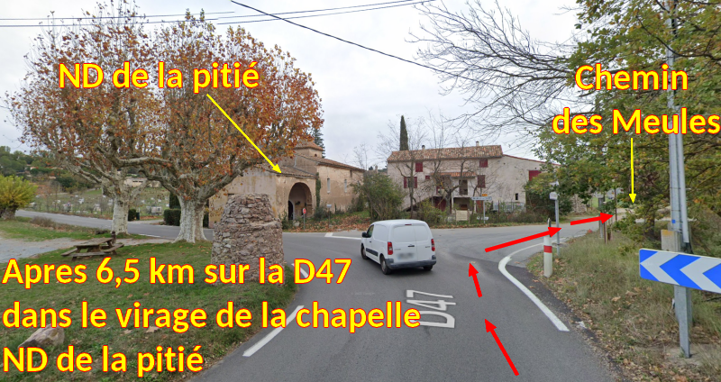 ACCES BAGNOLS Nouveau cimetiere 3 Sur D47 prendre a droite