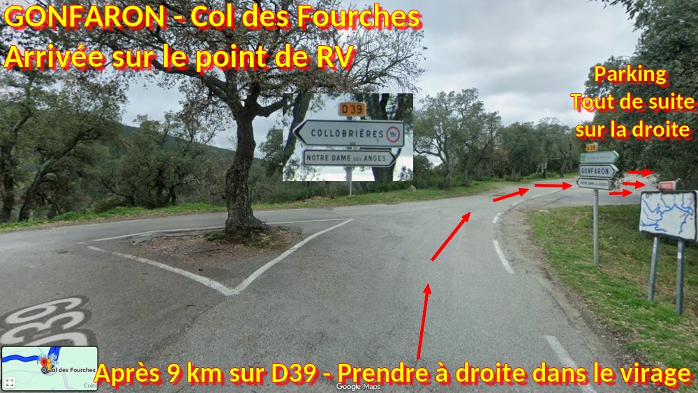 ACCES GONFARON Col des Fourches 6 Arrivee sur parking