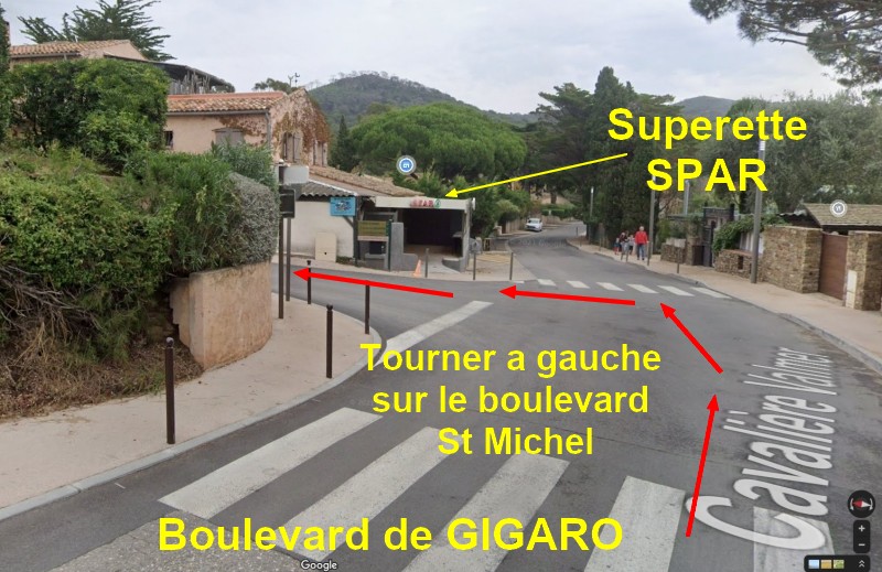 ACCES LA CROIX VALMER Gigaro 5 Tourner a gauche Bd St Michel