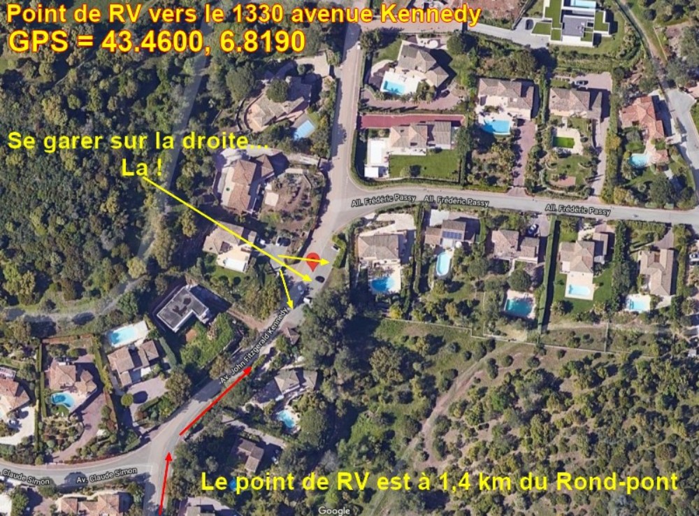 ACCES St Raphael Lot Veyssieres 4 vers 1330 rue Kennedy Parking