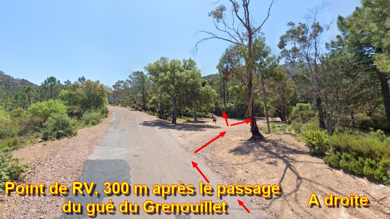 ACCES St RAPHAEL Parking Grenouillet 6 300m apres Gue du Grenouillet