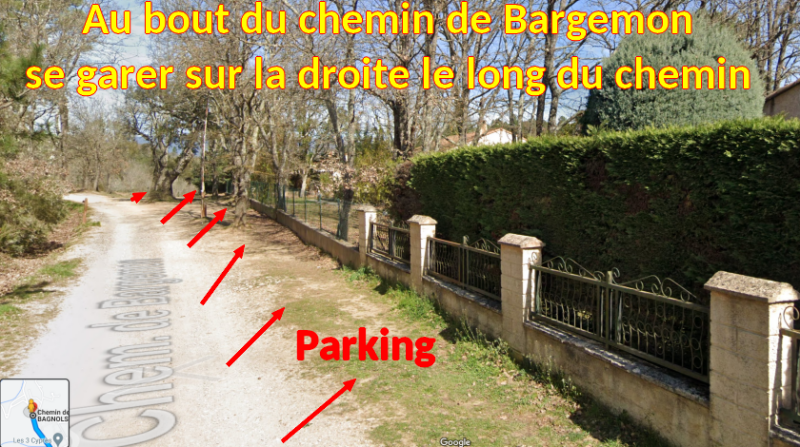 Acces BAGNOLS Chemin de Bargemon EDEN VERT 5 arrivee au point RV a
