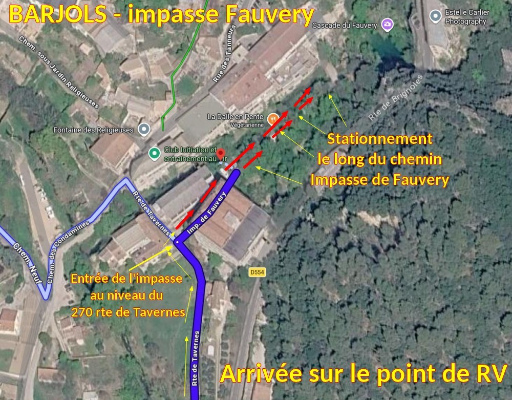 Acces BARJOLS Impasse Fauvery 3 plan arrivee