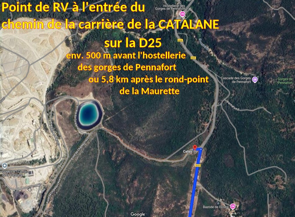 Acces CALLAS Carriere Catalane 2 Plan Arrivee sur parking