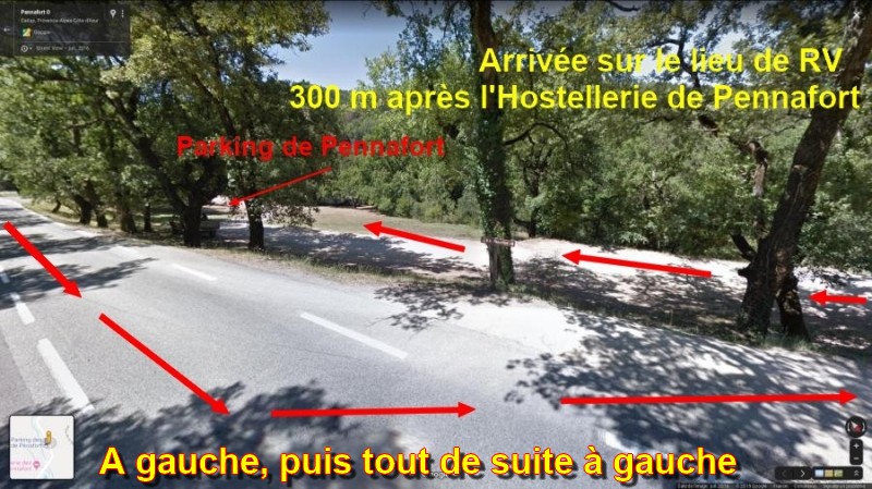 Acces CALLAS Parking Gorges de Pennafort 2 Arrivee