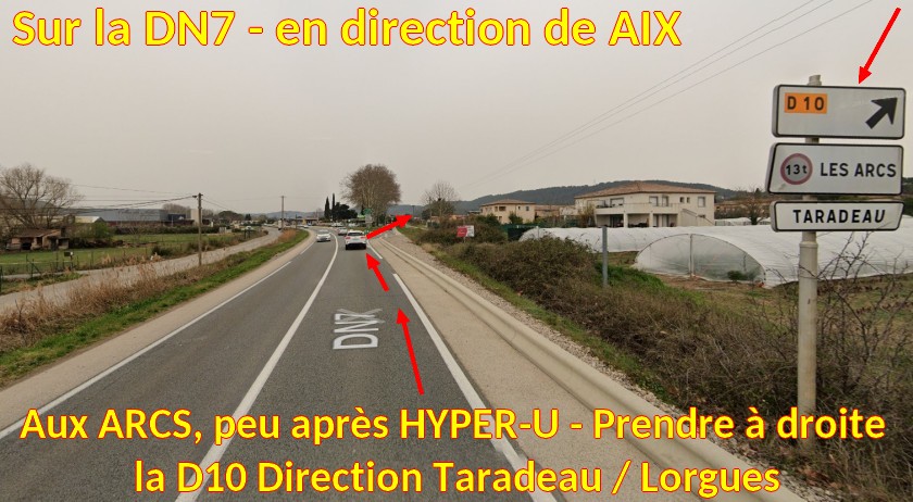 Acces COTIGNAC Office du tourisme 2 sur DN7 a droite