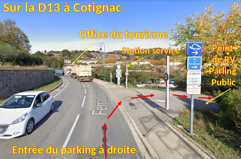 Acces COTIGNAC Office du tourisme 5 acces parking