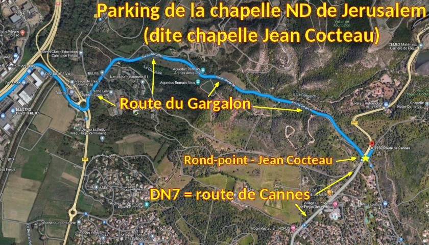 Acces FREJUS 2250 rte de Cannes DN7 2 fin du Trajet