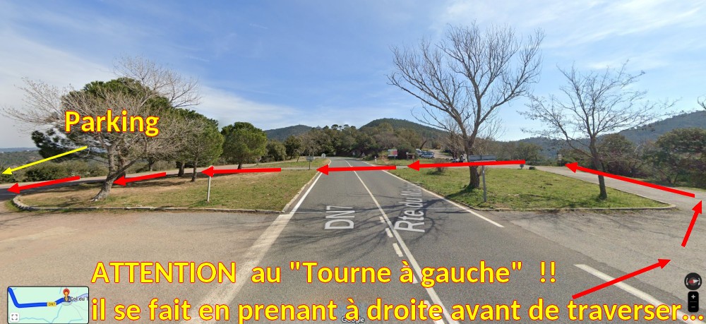 Acces FREJUS Col du Testanier 4 Attn tourne a gauche en passant a droite