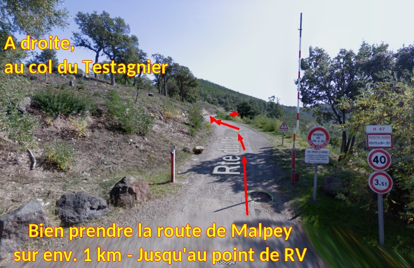Acces FREJUS MF Malpey 4 prendre la route forestiere du Malpey