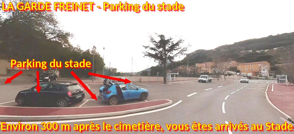 Acces LA GARDE FREINET Parking Stade 6 Arrivee sur le point de RV