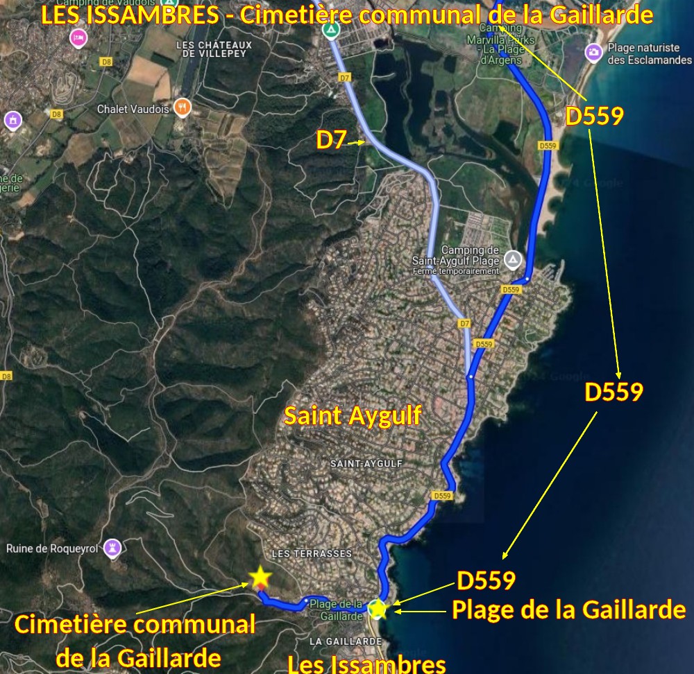 Acces LES ISSAMBRES Cimetiere de la Gaillarde 2 Fin du trajet
