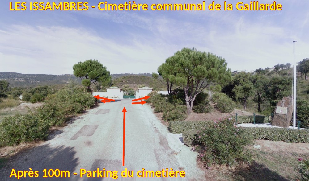 Acces LES ISSAMBRES Cimetiere de la Gaillarde 5 Parking