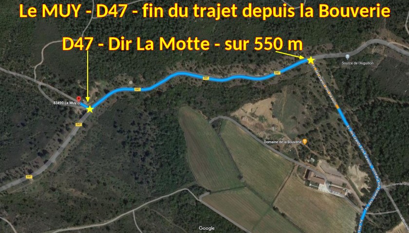 Acces Le MUY D47 2 Fin du trajet depuis La Bouverie