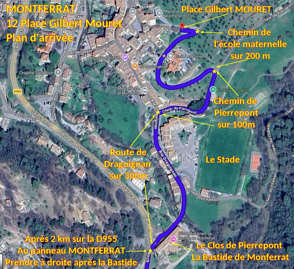 Acces MONTFERRAT 12 pl gilbert Mouret 4 plan arrivee