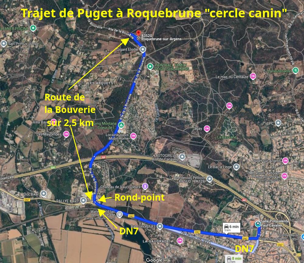 Acces ROQUEBRUNE Cercle canin 1