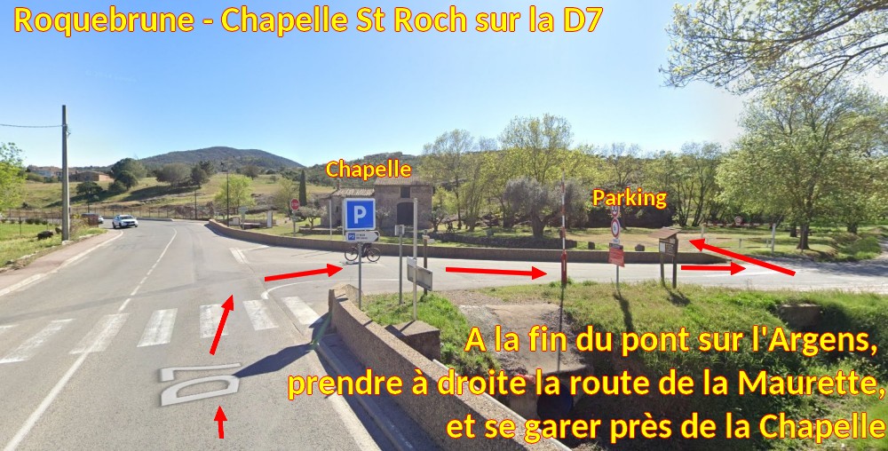 Acces ROQUEBRUNE Chapelle St Roch 3 Apres le pont la chapelle