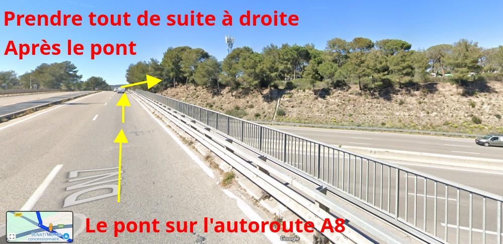 Acces ROQUEBRUNE Piste de Palayson 3 DN7 juste apres pont sur l autoroute