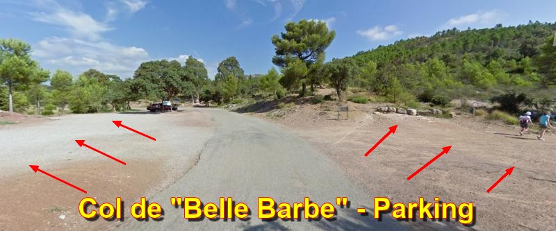 Acces ST RAPHAEL Col de Belle Barbe 4 PARKING