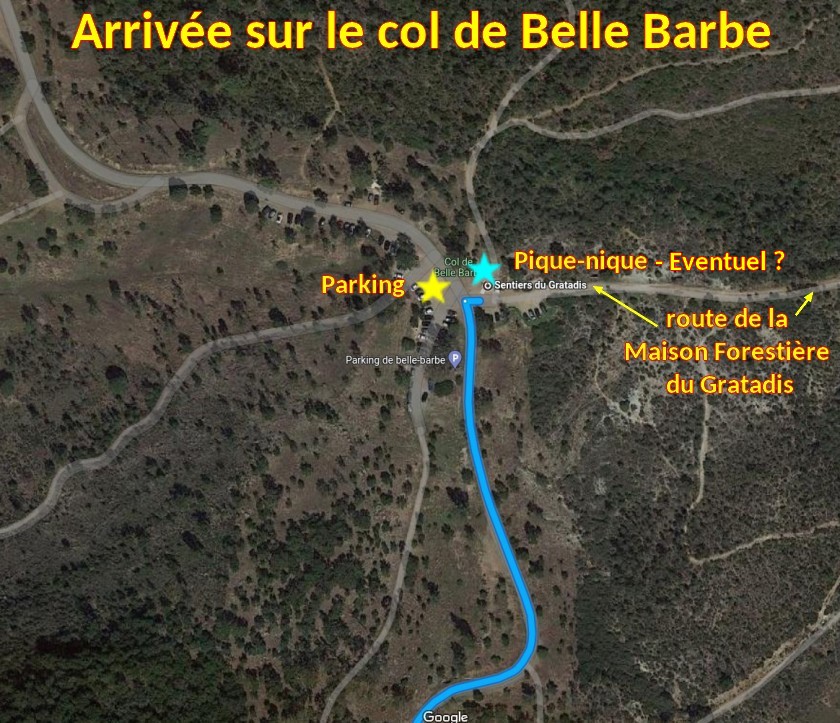 Acces St RAPHAEL Col de Belle Barbe 3 Plan de l arrivee