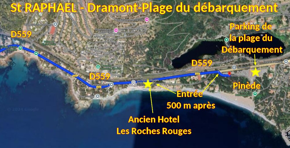 Acces St RAPHAEL Dramont Plage Deb 3 Plan arrivee