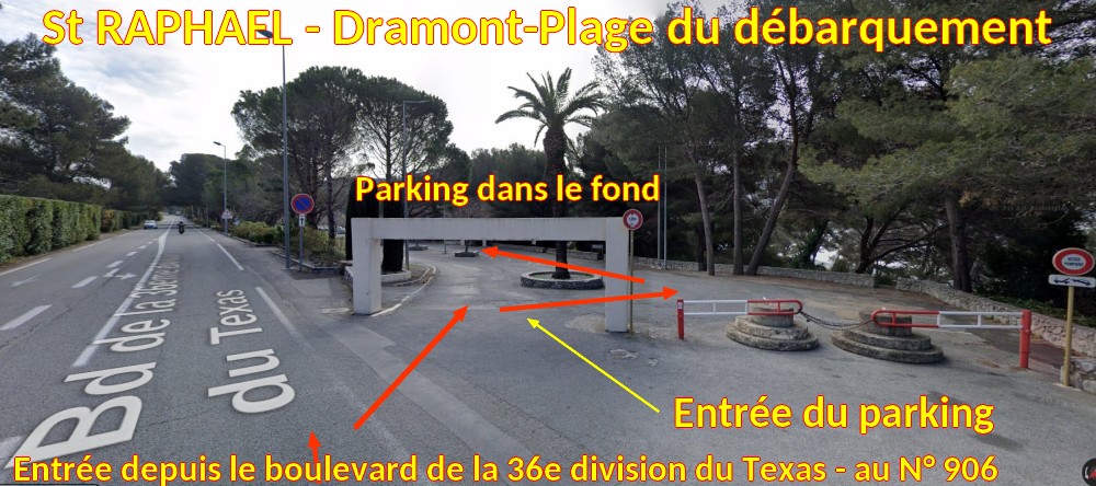 Acces St RAPHAEL Dramont Plage Deb 4 arrivee sur parking