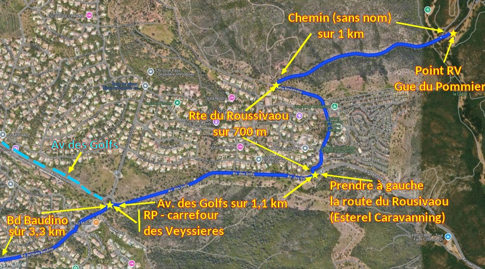 Acces St RAPHAEL Gue du Pommier 2 Fin du trajet