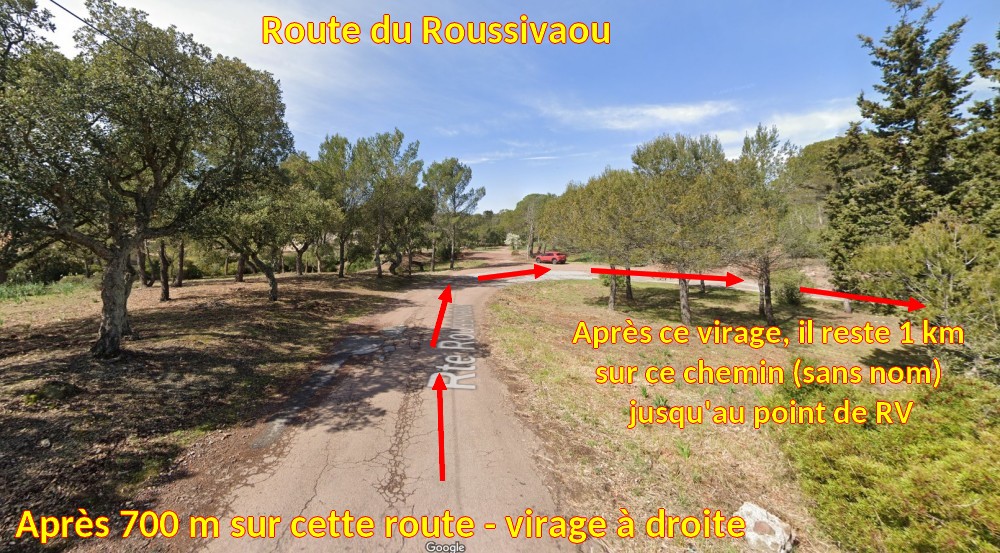Acces St RAPHAEL Gue du Pommier 4 Roussivaou et prendre a gauche