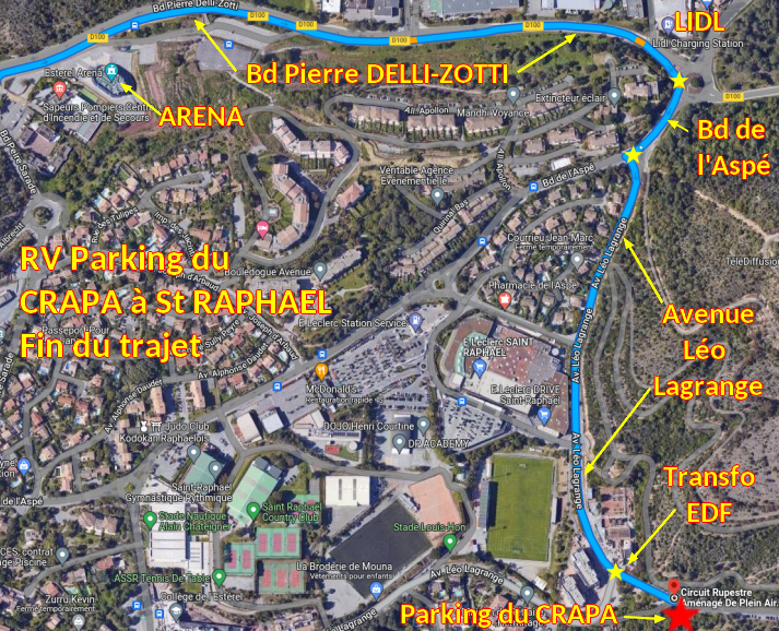 Acces St RAPHAEL Parking CRAPA 2 fin du Trajet
