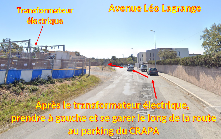 Acces St RAPHAEL Parking CRAPA 5 apres 500m transfo prendre a gauche