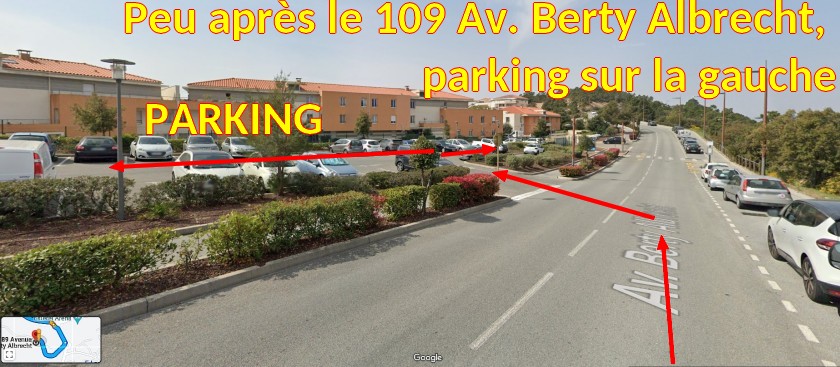 Acces St RAPHAEL Berty Albrecht 4 Parking à gauche