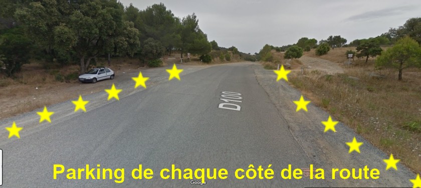 Acces St RAPHAEL Esterel D100 Grand Caous 4 Apres carrieres photo arrivee Parking