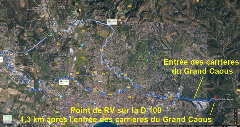 Acces St RAPHAEL Esterel D100 Grand Caous 1 Trajet