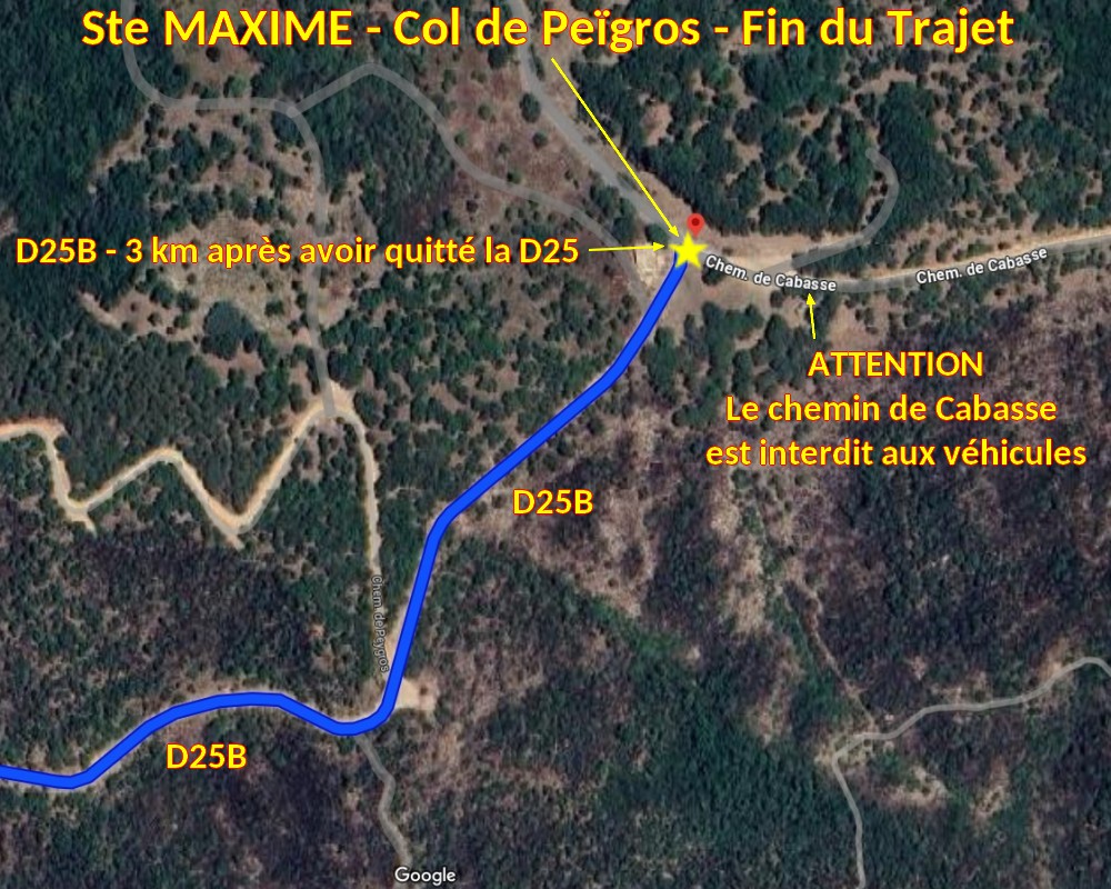 Acces Ste MAXIME Col de Peigros 4 Fin du Trajet