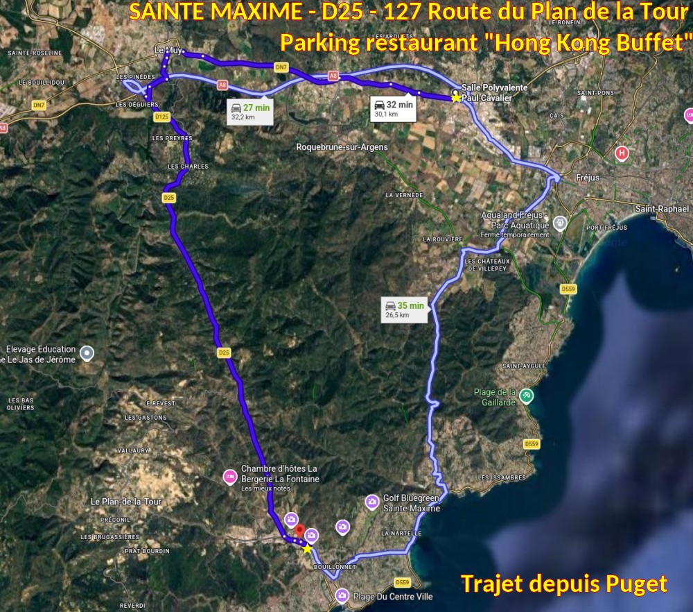 Acces Ste MAXIME Parking Hongkong Buffet D25 1 Trajet depuis Puget