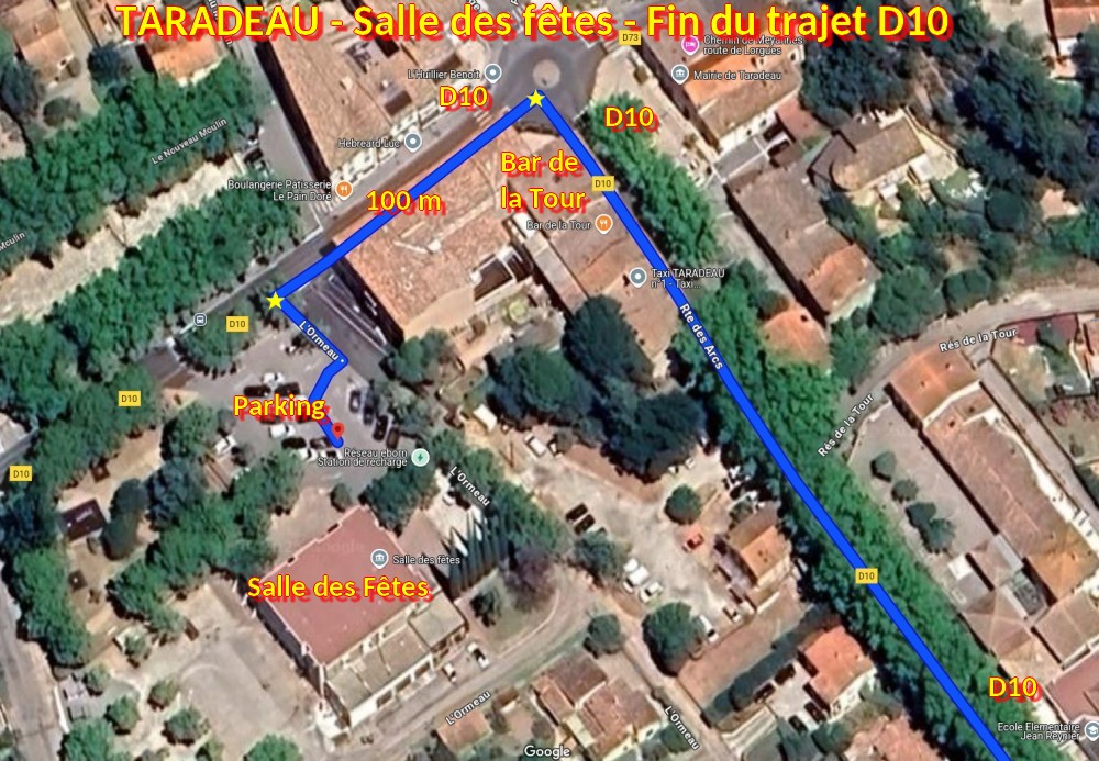Acces TARADEAU Salle des fetes 2 Plan arrivee