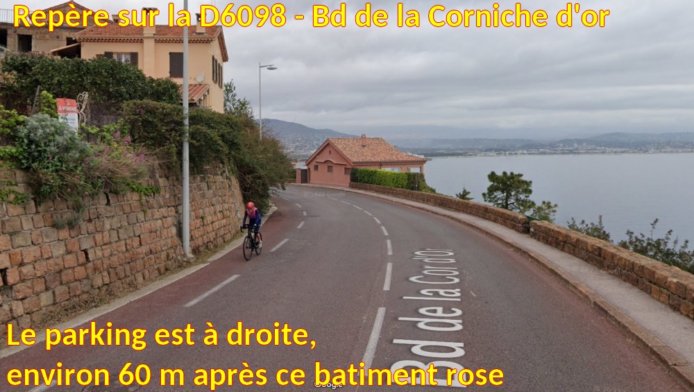 Acces THEOULE Pointe Aiguille 4 arrivee sur Parking