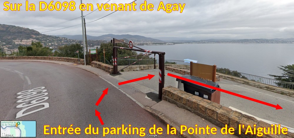 Acces THEOULE Pointe Aiguille 5 Entree du parking