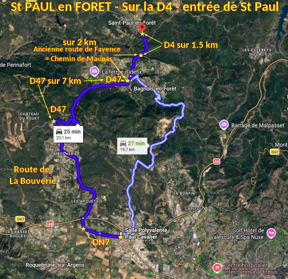 St PAUL en FORET D4 entree St Paul 1 Trajet depuis Puget