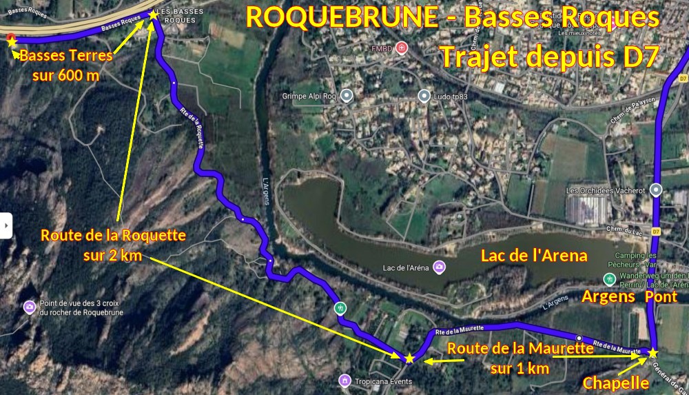 Acces ROQUEBRUNE Basses Roques 2 Plan Apres Argesn a droite