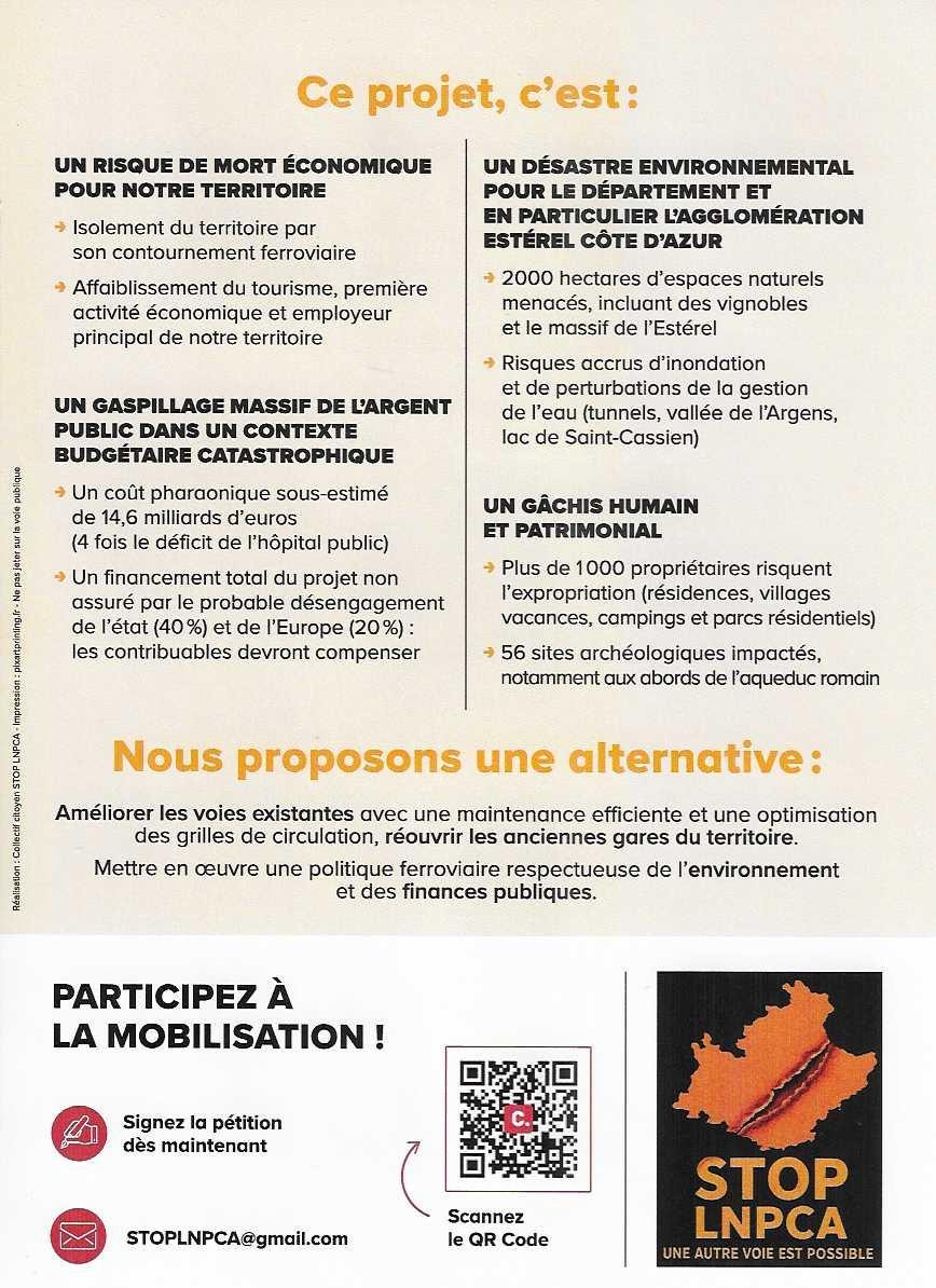 Flyer STOP au Projet LNPCA V